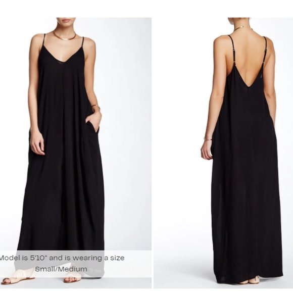 GAUZE MAXI DRESS BY LOVESTITCH 1X/2X BLACK - Picture 1 of 9